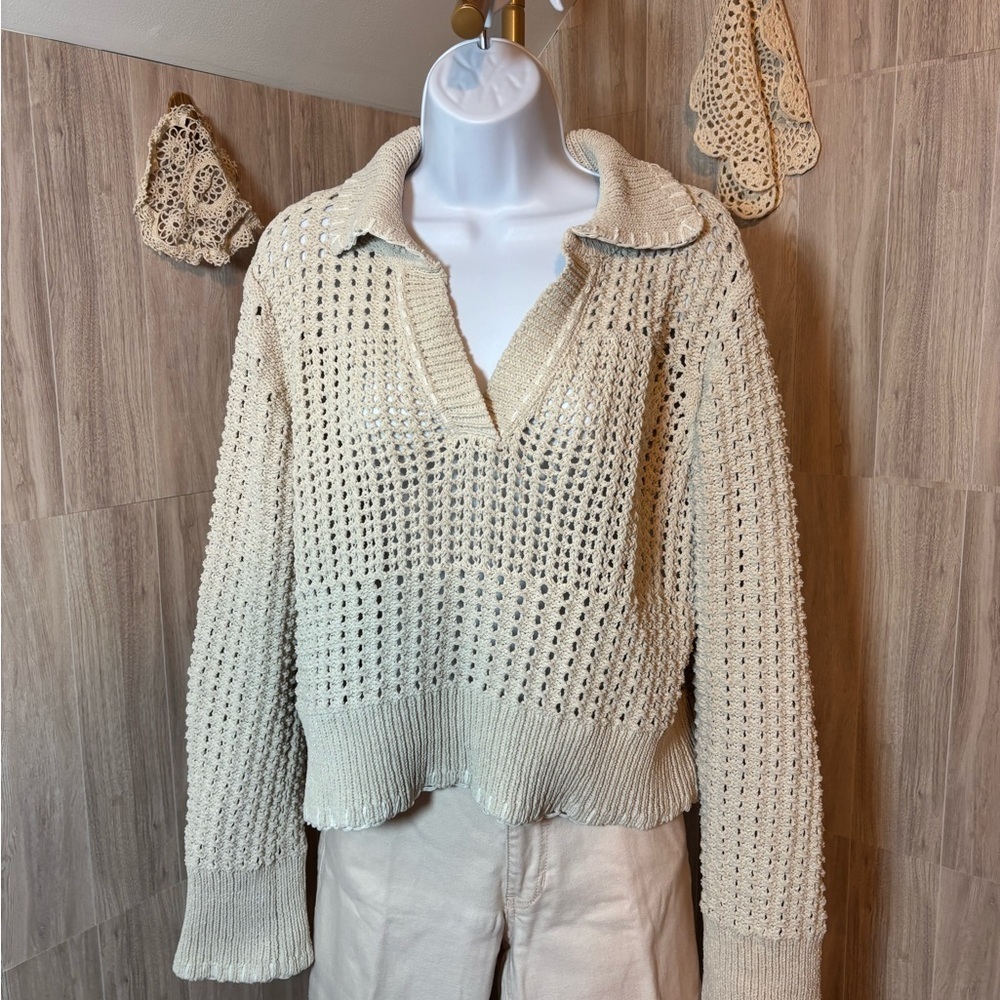 Joie Cream V-Neck Women's Sweater